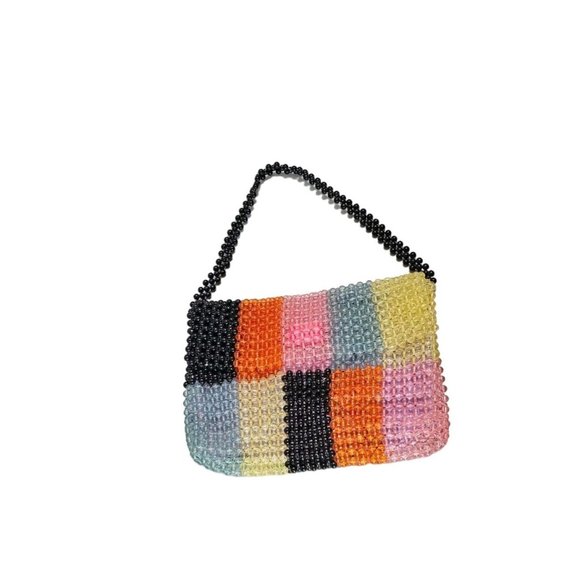New Wild Fable Beaded Handbag Mid Size Rectangular‎ color block Rainbow - Picture 1 of 6